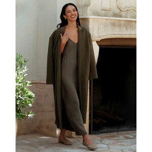 Jenni Kayne S Rio Maxi Slip Dress Silky Cupro Minimalist Vneck Moss Green NWT